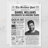 Aangepaste Terug in 1987 krant Verjaardag Kaart, T Feestdagenkaart (Voorkant)