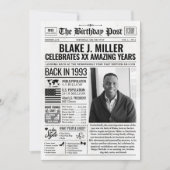 Aangepaste Terug in 1993 krant Verjaardag Kaart, T Feestdagenkaart (Voorkant)