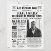 Aangepaste Terug in 1993 krant Verjaardag Kaart, T Feestdagenkaart (Voorkant)