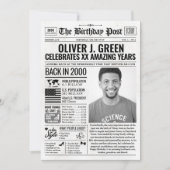 Aangepaste Terug in 2000 Krant Verjaardag Kaart, T Feestdagenkaart (Voorkant)