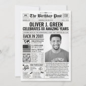 Aangepaste Terug in 2001 Krant Verjaardag Kaart, T Feestdagenkaart (Voorkant)