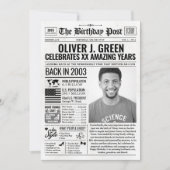 Aangepaste Terug in 2003 Krant Verjaardag Kaart, T Feestdagenkaart (Voorkant)