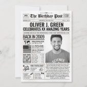 Aangepaste Terug in 2009 Krant Verjaardag Kaart, T Feestdagenkaart (Voorkant)