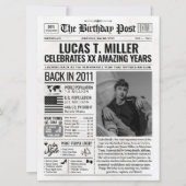 Aangepaste Terug in 2011 Krant Verjaardag Kaart, T Feestdagenkaart (Voorkant)