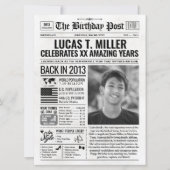 Aangepaste Terug in 2013 Krant Verjaardag Kaart, T Feestdagenkaart (Voorkant)