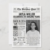 Aangepaste Terug in 2014 Krant Verjaardag Kaart, T Feestdagenkaart (Voorkant)