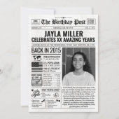 Aangepaste Terug in 2015 Krant Verjaardag Kaart, T Feestdagenkaart (Voorkant)