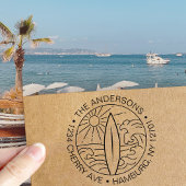 Aangepaste terugkeer adres Surf Board Waves Surfer Zelfinktende Stempel