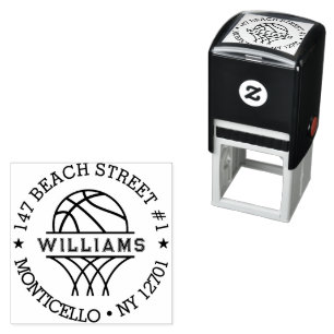 Aangepaste terugkeer basketbal familie adres zelfinktende stempel
