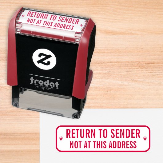 Aangepaste terugkeer naar afzender niet op dit adr zelfinktende stempel