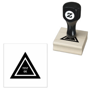 Aangepaste TEST OK tekst Zorg voor kwaliteitscontr Rubberstempel