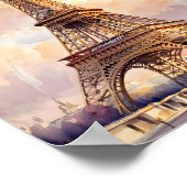 Aangepaste Test Parijs Eiffeltoren Frankrijk Aquar Poster (Hoek)