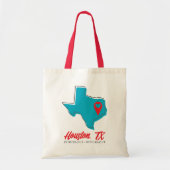 Aangepaste Texas kaart boodschappentas | Hart mark Tote Bag (Voorkant)