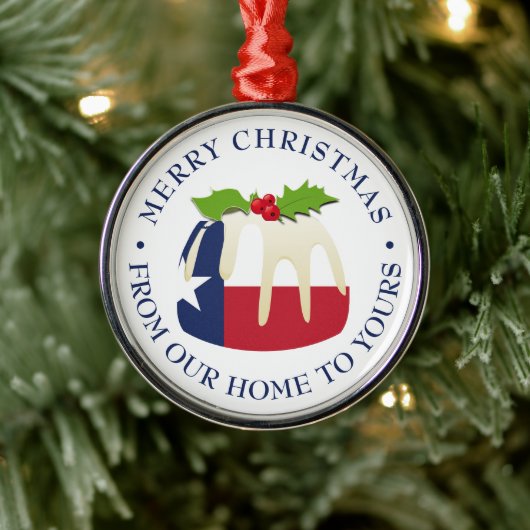Aangepaste TEXAS KERSTPUDDING Vrienden Buren Metalen Ornament (Boom)