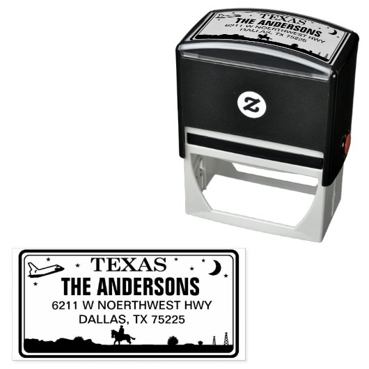 Aangepaste Texas License Bord Retouradresstempel Zelfinktende Stempel (In situ)