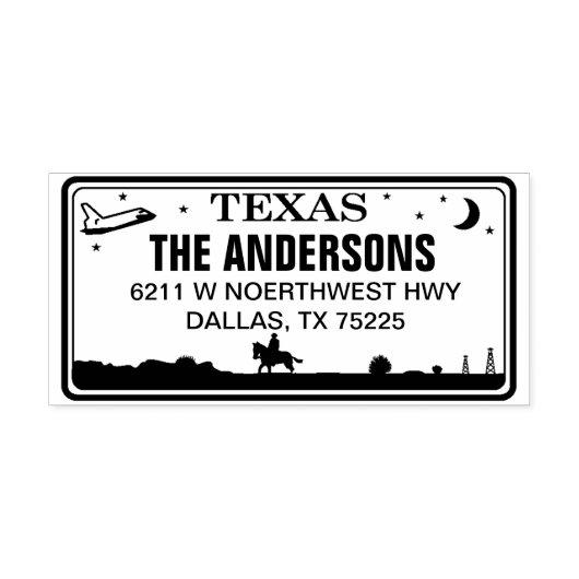 Aangepaste Texas License Bord Retouradresstempel Zelfinktende Stempel (Design)