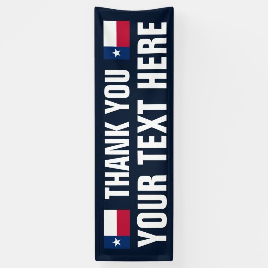 Aangepaste Texas State flag Dankuwel banner ondert (Verticaal)