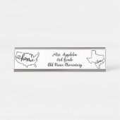 Aangepaste Texas State US Home Line Art Bureau Naambordje (Voorkant)