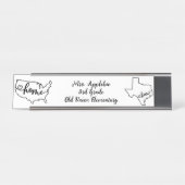 Aangepaste Texas State US Home Line Art Bureau Naambordje (Voorkant)