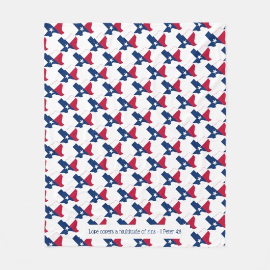 Aangepaste TEXAS-VLAG Fleece Deken (Voorkant)