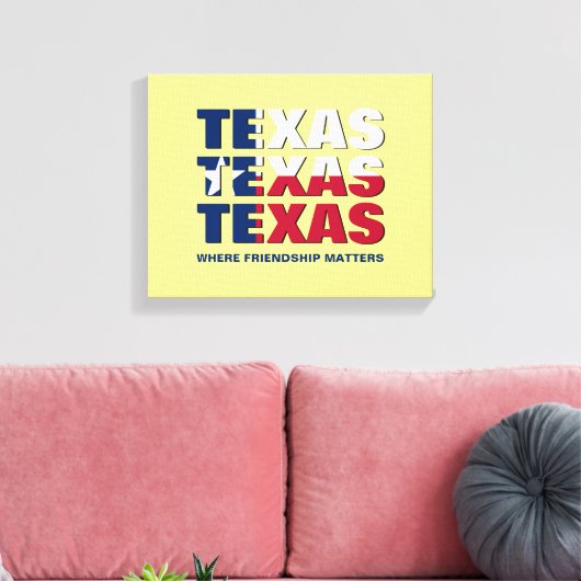 Aangepaste TEXAS-vriendschapskwesties Canvas Afdruk (Insitu (Woonkamer))