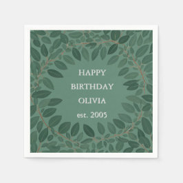 Aangepaste text eucalyptus Frame Servet – groen