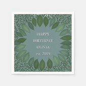 Aangepaste text eucalyptus lijst servet – donkerbl (Voorkant)