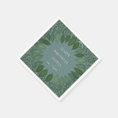 Aangepaste text eucalyptus lijst servet – donkerbl (Hoek)