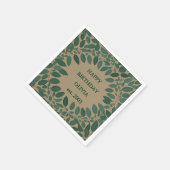 Aangepaste text eucalyptus lijst servet – mokka br (Hoek)