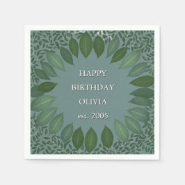 Aangepaste text eucalyptus serviet met lijst – don servet