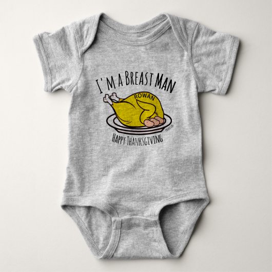 Aangepaste Thanksgiving Baby Ik ben een Man-outfit Romper (Voorkant)