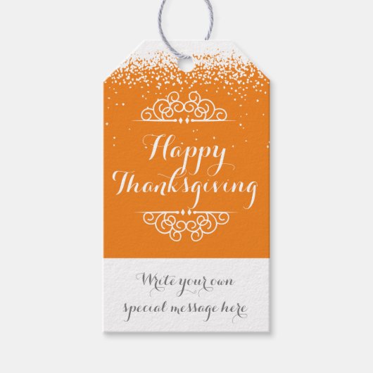 Aangepaste Thanksgiving Cadeaulabel (Voorkant)