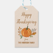 Aangepaste Thanksgiving Cadeaulabel (Voorkant)