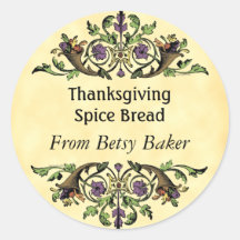 Aangepaste Thanksgiving Cornucopia Baking Sticker