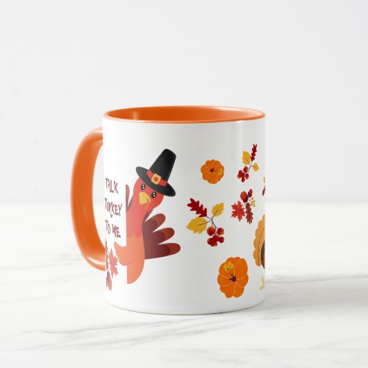 Aangepaste Thanksgiving Dag Turkije Quote Mok (Voorkant links)