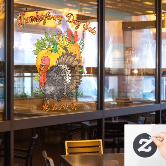 Aangepaste Thanksgiving Day Sale Fall Harvest Raamsticker (Restaurant Raam)