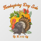 Aangepaste Thanksgiving Day Sale Fall Harvest Raamsticker (Vel)