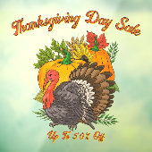 Aangepaste Thanksgiving Day Sale Fall Harvest Raamsticker (Vel 3)