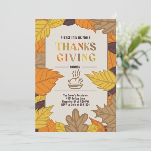 Aangepaste Thanksgiving Diner Gepersonaliseerde He Kaart (Staand voorkant)