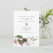 Aangepaste Thanksgiving Diner nodigt Waterverf uit Kaart (Staand voorkant)