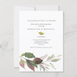 Aangepaste Thanksgiving Diner nodigt Waterverf uit Kaart