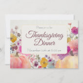Aangepaste Thanksgiving Diner Pompoen Uitnodiging (Voorkant)