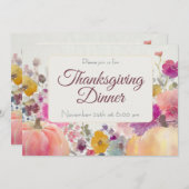 Aangepaste Thanksgiving Diner Pompoen Uitnodiging (Voorkant / Achterkant)