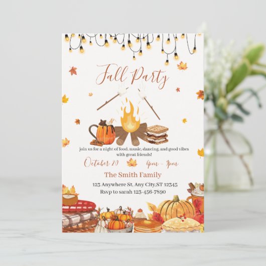 Aangepaste Thanksgiving-dinerfeest Kaart (Staand voorkant)