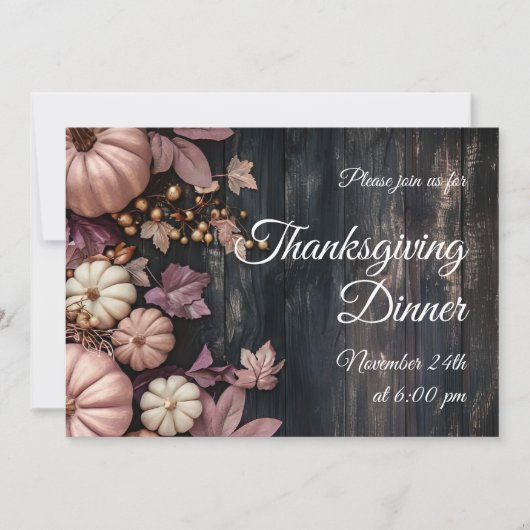 Aangepaste Thanksgiving-dineruitnodiging Kaart (Voorkant)