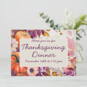 Aangepaste Thanksgiving Dinner Uitnodiging (Staand voorkant)