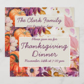 Aangepaste Thanksgiving Dinner Uitnodiging (Voorkant / Achterkant)