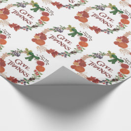 Aangepaste Thanksgiving geeft Bedankt Herfst adem Cadeaupapier