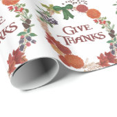 Aangepaste Thanksgiving geeft Bedankt Herfst adem Cadeaupapier (Rol Hoek)