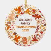 Aangepaste Thanksgiving gezinshereniging najaar Wr Keramisch Ornament (Voorkant)